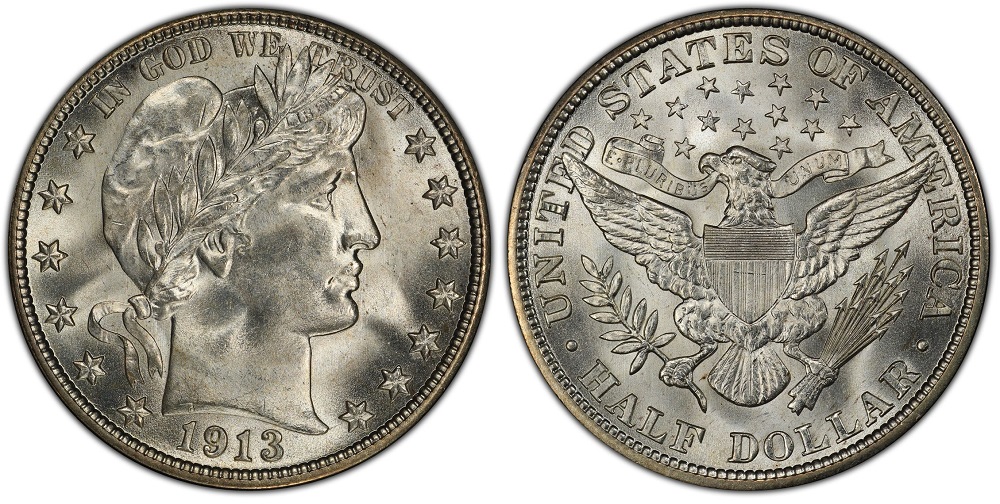 1913-P reverse with no mint mark compared to 1913-D reverse showing D mint mark below eagle tail feathers